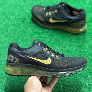 Nike Air Max 2013 Black Infinite Gold Metallic GS 555426-005 NEW Sz 7 / WMNS 8.5